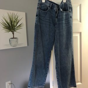 Express Cropped Wide Leg High Rise Jeans